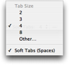 Tab Size Settings