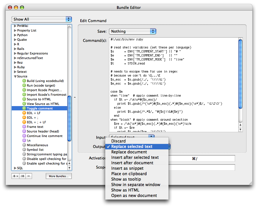 As you probably know, TextMate derives a lot of power from the underlying s...